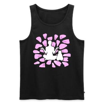 Yoga with Cat Yoga Poses Cats - Men's Premium Organic Tank Top - black - Front - AI Model Male 178 light (178cm)
