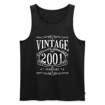 Birthday - Vintage since February 2001 - Men's Premium Organic Tank Top - black - Front - Michal (187cm)