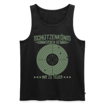 Schützenkönig Zielscheibe Schützenfest - Männer Premium Bio Tank Top - Schwarz - Vorne - Michal (187cm)