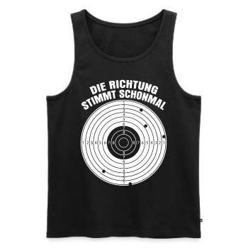 Schützenkönig Zielscheibe Schützenverein - Männer Premium Bio Tank Top - Schwarz - Vorne - Michal (187cm)