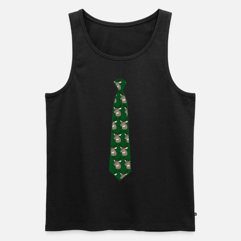 Krawatte Hirsch Hirsche Krawatten - Männer Premium Bio Tank Top - Schwarz