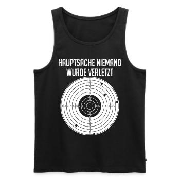 Schützenfest Schützenkönig Zielscheibe - Männer Premium Bio Tank Top - Schwarz - Vorne - Michal (187cm)