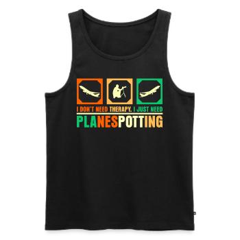 Planespotting retro Planespotter - Männer Premium Bio Tank Top - Schwarz - Vorne - AI Model Male 178 light (178cm)