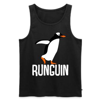 Pinguin Laufen Rennen Laufsport Pinguine - Männer Premium Bio Tank Top - Schwarz - Vorne - Michal (187cm)