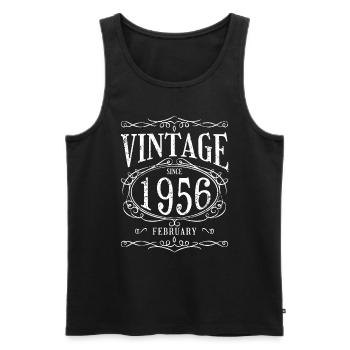 Birthday - Vintage since February 1956 - Men's Premium Organic Tank Top - black - Front - Michal (187cm)