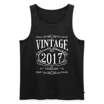 Birthday - Vintage since February 2017 - Men's Premium Organic Tank Top - black - Front - Michal (187cm)