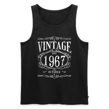 Birthday - Vintage since October 1967 - Men's Premium Organic Tank Top - black - Front - Michal (187cm)
