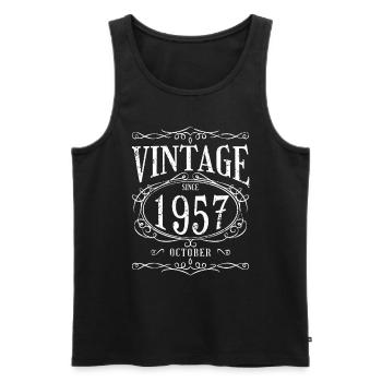 Birthday - Vintage since October 1957 - Men's Premium Organic Tank Top - black - Front - Michal (187cm)
