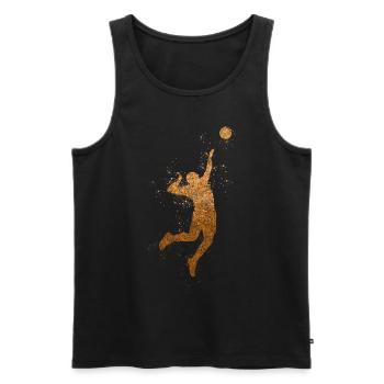 Volleyball abandonne un joueur de volleyball - Débardeur bio Premium Homme - noir - Devant - AI Model Male 178 light (178cm)