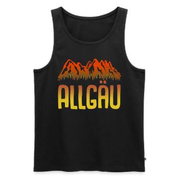 Allgäuer Berge Sonnenuntergang Allgäu - Männer Premium Bio Tank Top - Schwarz - Vorne - Michal (187cm)