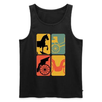 Kutsche Pferdekutsche Fuhrmann Kutscher - Männer Premium Bio Tank Top - Schwarz - Vorne - AI Model Male 178 light (178cm)
