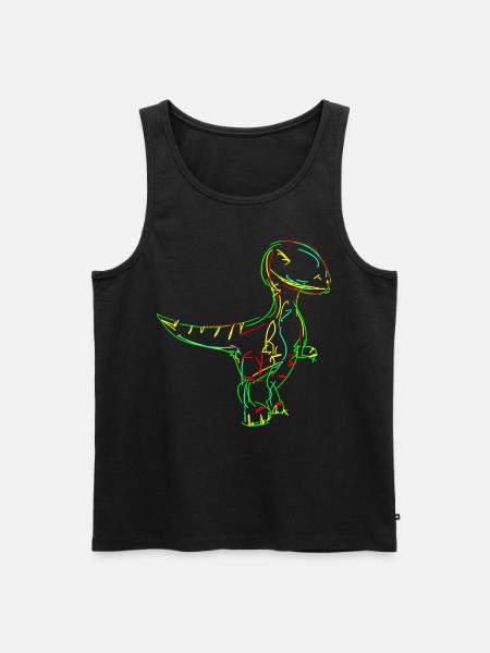 Dinos Velociraptor Dinosauro - Canottiera ecologica premium da uomo - nero