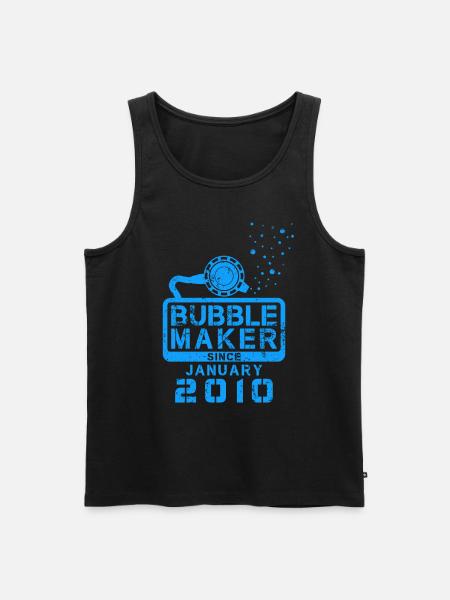 Sukeltajan syntymäpäiväkuplakone tammikuusta 2010 lähtien - Miesten premium luomu-tanktoppi - musta