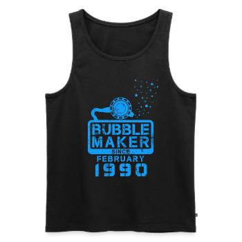 Plongeur Birthday Bubblemaker depuis février 1990 - Débardeur bio Premium Homme - noir - Devant - Michal (187cm)