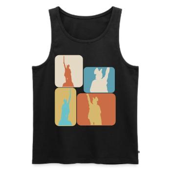 Hermannsdenkmal retro Detmold Lippe - Männer Premium Bio Tank Top - Schwarz - Vorne - AI Model Male 178 light (178cm)