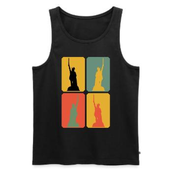 Hermann Monument Teuteburg Forest - Men's Premium Organic Tank Top - black - Front - AI Model Male 178 light (178cm)