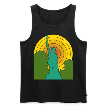 Hermannsdenkmal retro Detmold - Männer Premium Bio Tank Top - Schwarz - Vorne - AI Model Male 178 light (178cm)