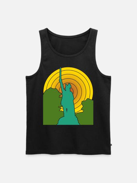 Hermannsdenkmal retro Detmold - Men's Premium Organic Tank Top - black