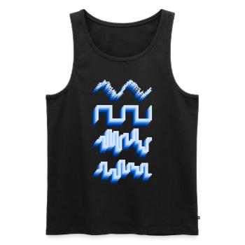 Synthesizer Synth Wavefroms - Männer Premium Bio Tank Top - Schwarz - Vorne - AI Model Male 178 light (178cm)