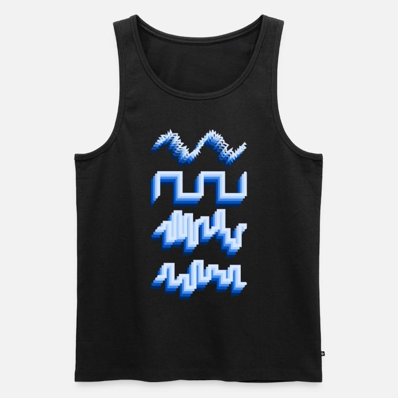 Synthesizer Synth Wavefroms - Männer Premium Bio Tank Top - Schwarz