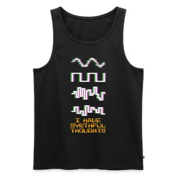 Synthesizer Wavefroms Synthesizers Synth - Männer Premium Bio Tank Top - Schwarz - Vorne - AI Model Male 178 light (178cm)