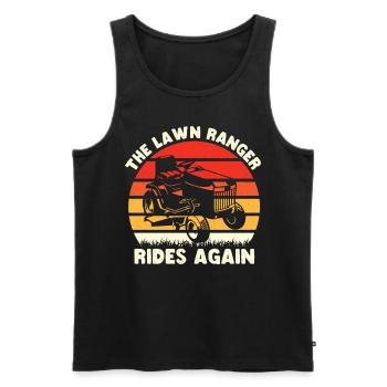 Le Lawn Ranger Rides Again Shirt Lawn - Débardeur bio Premium Homme - noir - Devant - AI Model Male 178 light (178cm)