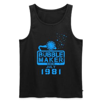 Plongeur Birthday Bubblemaker depuis juillet 1981 - Débardeur bio Premium Homme - noir - Devant - Michal (187cm)
