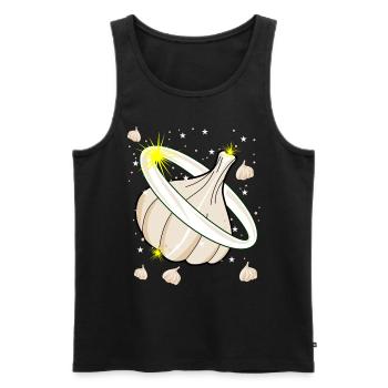 Knoblauch Knoblauchzehen Planet Knobi - Männer Premium Bio Tank Top - Schwarz - Vorne - AI Model Male 178 light (178cm)