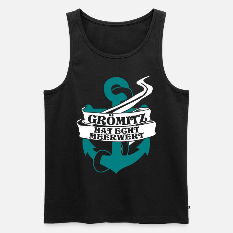 Grömitz Meerwert Ostsee - Männer Premium Bio Tank Top - Schwarz