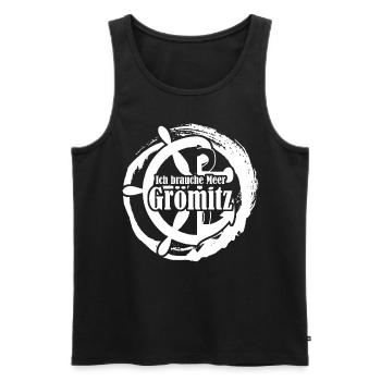 Grömitz Meer Ostsee - Männer Premium Bio Tank Top - Schwarz - Vorne - AI Model Male 178 light (178cm)