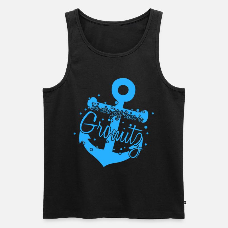 Grömitz Anker Ostsee - Männer Premium Bio Tank Top - Schwarz