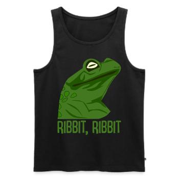 funny frog - Men's Premium Organic Tank Top - black - Front - AI Model Male 178 light (178cm)