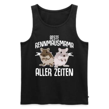 Rennmausmama mit Rennmäusen - Männer Premium Bio Tank Top - Schwarz - Vorne - Michal (187cm)