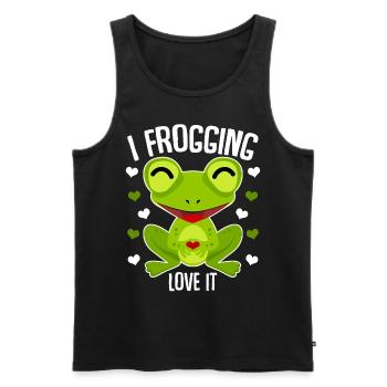 Frösche niedlicher Frosch - Männer Premium Bio Tank Top - Schwarz - Vorne - AI Model Male 178 light (178cm)