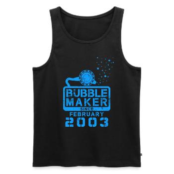Plongeur Birthday Bubblemaker depuis février 2003 - Débardeur bio Premium Homme - noir - Devant - AI Model Male 178 light (178cm)