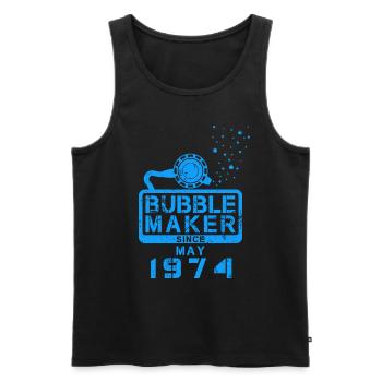 Plongeur anniversaire Bubblemaker depuis mai 1974 - Débardeur bio Premium Homme - noir - Devant - Michal (187cm)