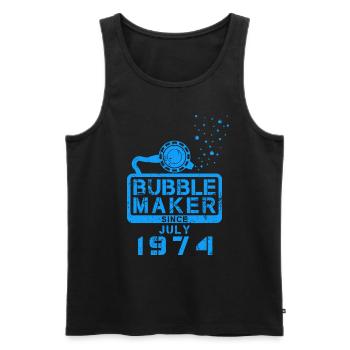 Plongeur Birthday Bubblemaker depuis juillet 1974 - Débardeur bio Premium Homme - noir - Devant - Michal (187cm)
