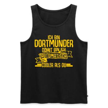 Dortmund Witz Dortmunder - Männer Premium Bio Tank Top - Schwarz - Vorne - Michal (187cm)