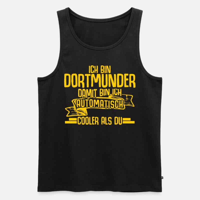 Dortmund Witz Dortmunder - Männer Premium Bio Tank Top - Schwarz