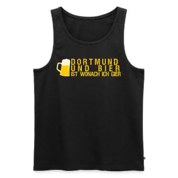 Dortmund Bier Dortmunder - Männer Premium Bio Tank Top - Schwarz - Vorne - AI Model Male 178 light (178cm)