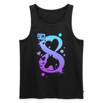 8. Geburtstag Pferde 8 Jahre Mädchen Reiterin - Männer Premium Bio Tank Top - Schwarz - Vorne - Michal (187cm)