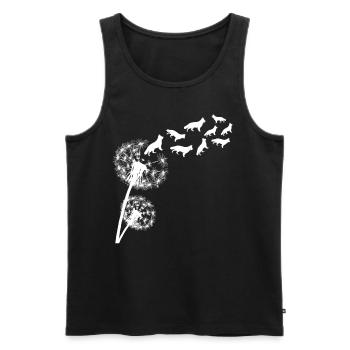 German Shepherd Dandelion - Men's Premium Organic Tank Top - black - Front - AI Model Male 178 light (178cm)