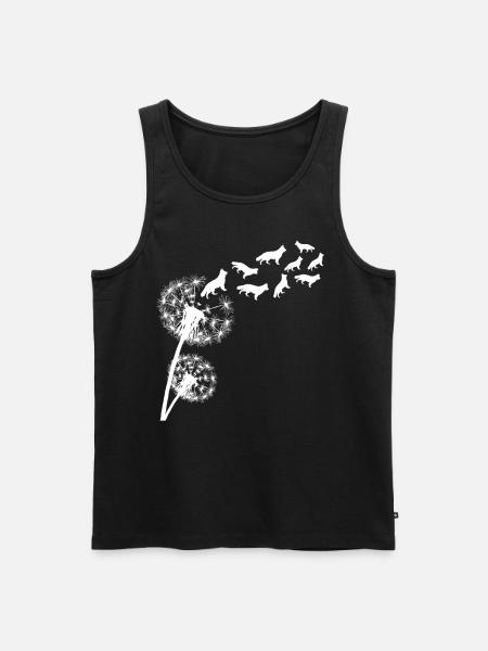 German Shepherd Dandelion - Men's Premium Organic Tank Top - black