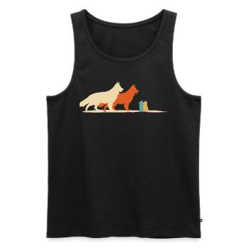 White Shepherd Puppies Shepherd Dogs - Men's Premium Organic Tank Top - black - Front - AI Model Male 178 light (178cm)