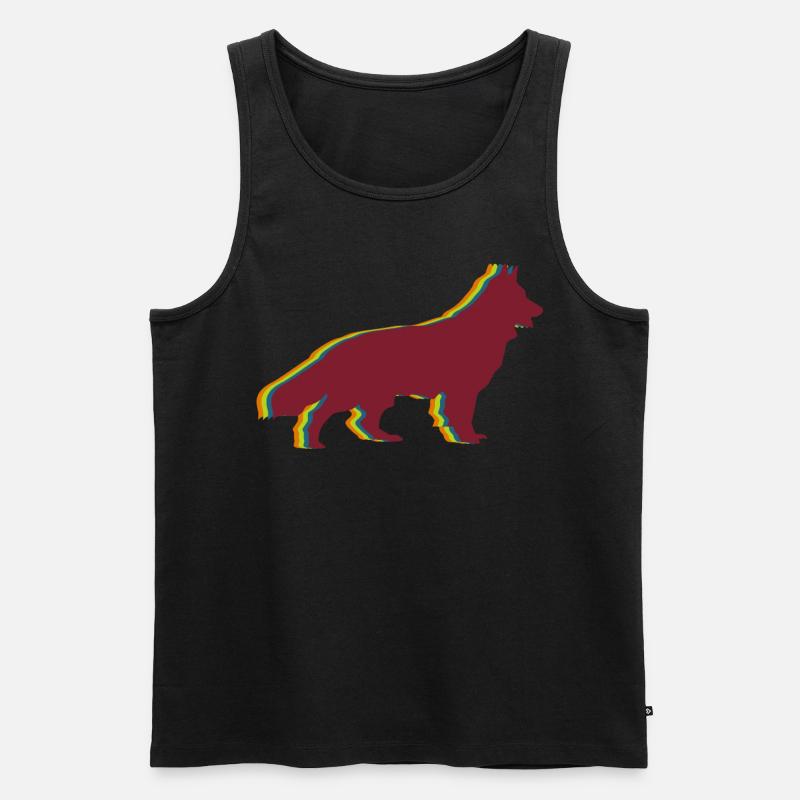 Schäferhunde Retro Weißer Schäferhund - Männer Premium Bio Tank Top - Schwarz
