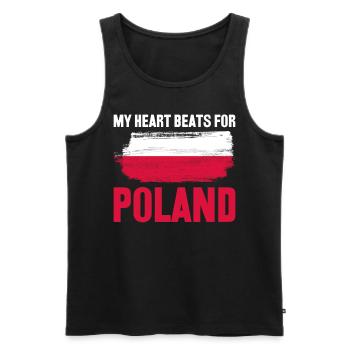 Pologne Drapeau polonais Mât - Débardeur bio Premium Homme - noir - Devant - AI Model Male 178 light (178cm)