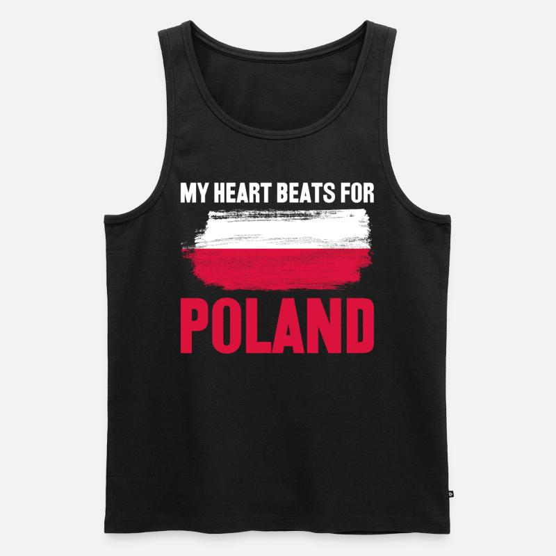 Polen Polnische Flagge Pole - Männer Premium Bio Tank Top - Schwarz