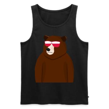 Drapeau polonais Pole Bear Pologne - Débardeur bio Premium Homme - noir - Devant - AI Model Male 178 light (178cm)