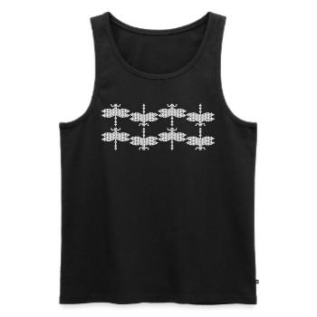 Libellules insectes de type pixel libellule - Débardeur bio Premium Homme - noir - Devant - AI Model Male 178 light (178cm)