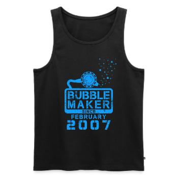 Plongeur Birthday Bubblemaker depuis février 2007 - Débardeur bio Premium Homme - noir - Devant - Michal (187cm)